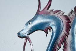 Leather Oriental Style Dragon Wall Hanging Or Costume Piece 12 Inch Length - 3D Art These Available Now On Sale For Old Stock