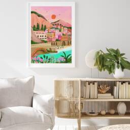 Amalfi Coast Poster, Positano Print, Illustrated Travel A5/A4 A3 A2 A1 - thumbnail 2