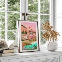 Amalfi Coast Poster, Positano Print, Illustrated Travel A5/A4 A3 A2 A1 - thumbnail 3