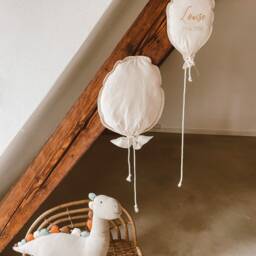 Personalized Fabric Balloon With Name - Nursery Decor Baby Shower Gift Christening Wall - thumbnail 3