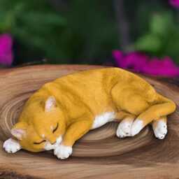 Stone Kitty Sculpture Concrete Laying Cat Statue Outdoor Kitten Decoration Cement Animal Ornament Kitten Lover Gift Handmade Art - thumbnail 2