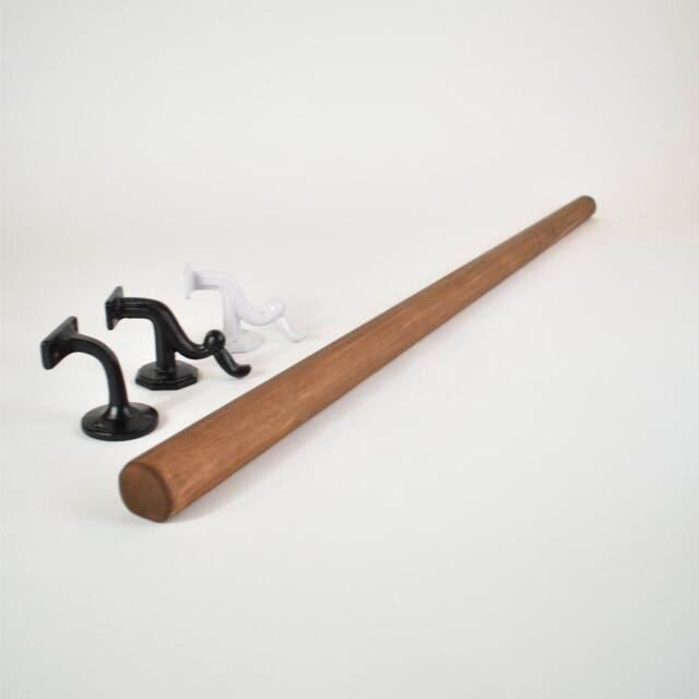 Handrail - Circular Wood & Wrought Iron Timber 5cm Main Image Brown Mahogany Smooth Design - image 1