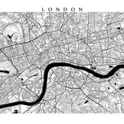 London Map - Black & White Wall Art, England Art Poster - thumbnail 2