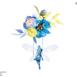 Blue Fairy & Flower Swing Wall Sticker, Stickers, Decal, Swing Decor - thumbnail 2
