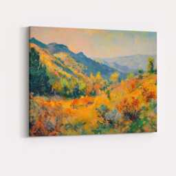 Vibrant Mountain Valley Wildflower Meadow Contemporary Landscape Canvas Wall Art Print Decor Picture Ready To Hang - thumbnail 4