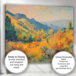 Vibrant Mountain Valley Wildflower Meadow Contemporary Landscape Canvas Wall Art Print Decor Picture Ready To Hang - thumbnail 3