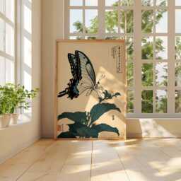 Vintage Butterfly Art Print, Japanese Ukiyo-E Woodblock Poster, Traditional Botanical Kacho-E Wall Decor, Nature Lover Gift - thumbnail 3