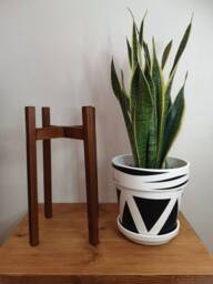 Handmade Wooden Plant Pot Stand - Mid-Century Modern, Solid Wood