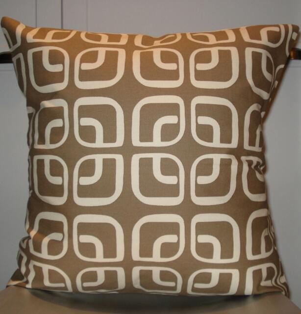 New 18x18 Inch Designer Handmade Pillow Case in Brown Geometric Pattern