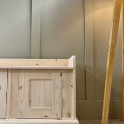 Unpainted, Backless Bench, Hallway Shoe Storage Monks Window Seat, Bench With Two Doors - thumbnail 4