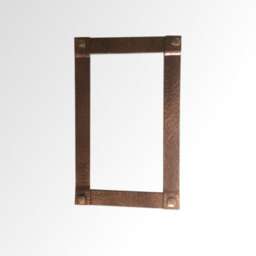 Hand Forged Bronze Mirror - Hammered Metal Frame, Riveted Details