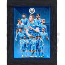 Manchester City Fc 21/22 Player Montage Poster - Officially Licensed Product A4/A3 A2 + Framed Option - thumbnail 1