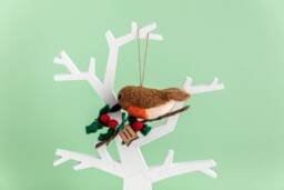 Personalised Robin Hanging Decoration - Personalized Christmas First Bauble Festive Traditional Gift Ideas
