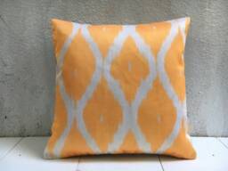 Handwoven Silk Ikat Pillow Cover, Modern Accent Cushion - 16x16