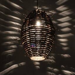 Rattan Pendant Light - Cocoon Shape, Bohemian Lighting - thumbnail 2