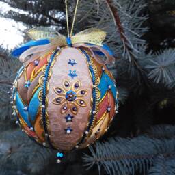 Christmas Toy Quilted Ornaments Hanging Gift Home Decor Merry Patchwork Balls Fabric On The Tree - thumbnail 4