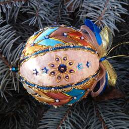 Christmas Toy Quilted Ornaments Hanging Gift Home Decor Merry Patchwork Balls Fabric On The Tree - thumbnail 2