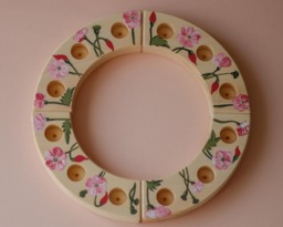Wooden Celebration Ring, Poppies, Waldorf Birthday Advent Spiral, Calendar, Candle Holder - thumbnail 1