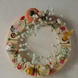 Wooden Celebration Ring, Poppies, Waldorf Birthday Advent Spiral, Calendar, Candle Holder - thumbnail 2