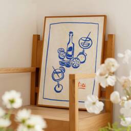 L'??t?? Print, Summer Cocktail Coastal Wall Art, Living Decor, Aesthetic Relaxing Home Inspo, Unframed - thumbnail 2