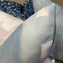 Scatter Cushion Cover, Geometric Abstract Print Pillow Blue Pink White Modern Throw Cover - Livia - thumbnail 2