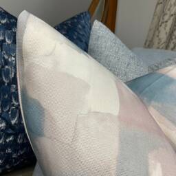 Scatter Cushion Cover, Geometric Abstract Print Pillow Blue Pink White Modern Throw Cover - Livia - thumbnail 3