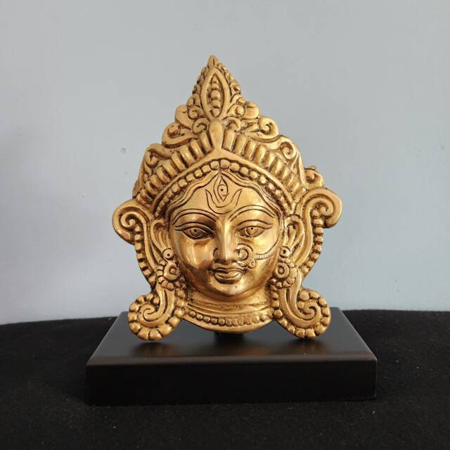 Durga Mask Statue Maa Shakti Goddess Face For Altar - 7.5 - image 1