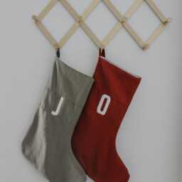 Personalized Christmas Stockings, Linen Stockings With Initial, Custom Family Rustic Decor, New Colorway - Exclusively On Etsy - thumbnail 2