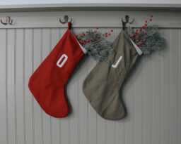 Personalized Christmas Stockings, Linen Stockings With Initial, Custom Family Rustic Decor, New Colorway - Exclusively On Etsy - thumbnail 1