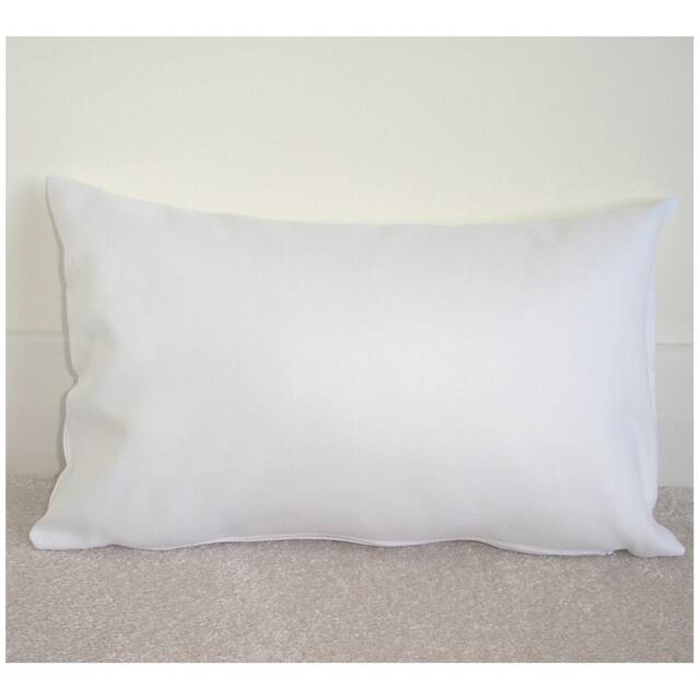 "10x16 Tempur Travel Pillow Cover With Zip Small 40x26cm White Bolster Oblong Cushion Case Sham Pillowcase 16""x10" - image 1