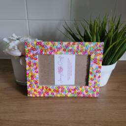 Colourful Leaf Shaped Sequins Photo Frame 4 X 6 Inches - thumbnail 2