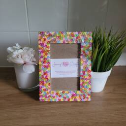 Colourful Leaf Shaped Sequins Photo Frame 4 X 6 Inches - thumbnail 4