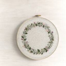 Circle Garden Embroidery Hoop. Home Decor. Wall Art. Floral Embroidery - thumbnail 1