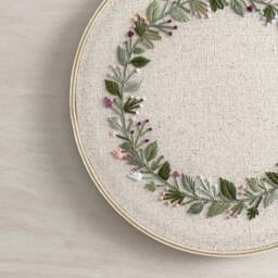 Circle Garden Embroidery Hoop. Home Decor. Wall Art. Floral Embroidery - thumbnail 2