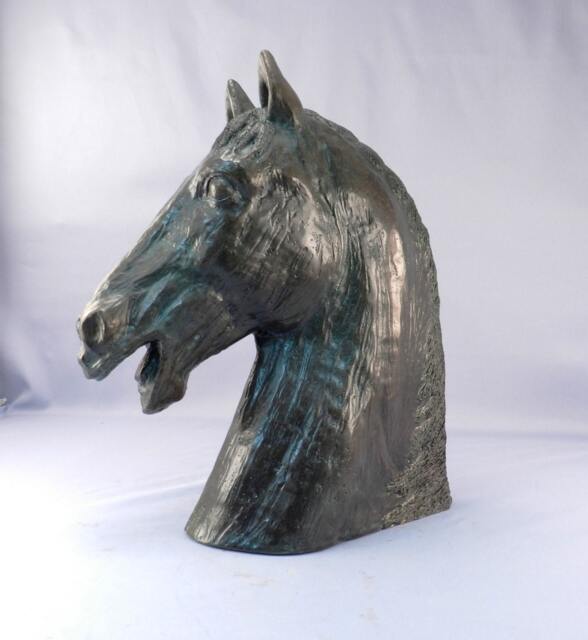 Original Bronze Horse Equine Bust Sculpture Head Figure Hot Cast Bronze Metal Casting Lost Wax Method - image 1