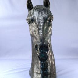 Original Bronze Horse Equine Bust Sculpture Head Figure Hot Cast Bronze Metal Casting Lost Wax Method - thumbnail 4