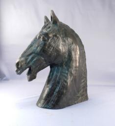 Original Bronze Horse Equine Bust Sculpture Head Figure Hot Cast Bronze Metal Casting Lost Wax Method