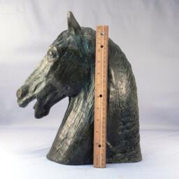 Original Bronze Horse Equine Bust Sculpture Head Figure Hot Cast Bronze Metal Casting Lost Wax Method - thumbnail 2