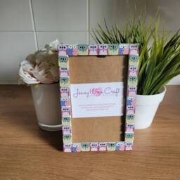 Colourful Square Wooden Owl Button Photo Frame 4 X 6 Inches - thumbnail 2