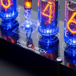 Nixie Tube Clock In-14 Columns [Rgb, Usb, Musical, Arduino Comp] Black Board For Boyfriend, Husband, Vintage, Glowing Clock, Gift, Steampunk - thumbnail 4