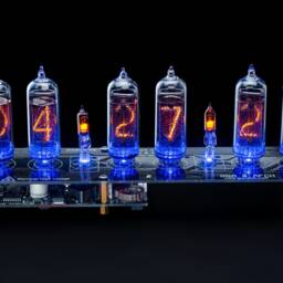 Nixie Tube Clock In-14 Columns [Rgb, Usb, Musical, Arduino Comp] Black Board For Boyfriend, Husband, Vintage, Glowing Clock, Gift, Steampunk - thumbnail 2
