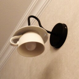 Teacup Wall Sconce, Kitchen Lighting, Alice in Wonderland Decor - thumbnail 4