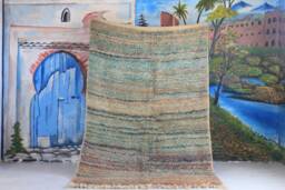 Custom Fabulous Azilal Rug, Authentic Moroccan Rug, Abstract Multicolored Carpet, Handmade Bohemian Rug - thumbnail 1