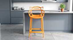 Orange Breakfast Bar Stool Masters Style Kitchen Counter Stools Pub Outdoor Cafe Plastic
