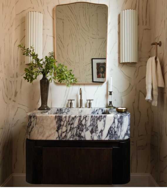 Handmade Calacatta Viola Marble Sink With Oak Vanity Customizable - image 1