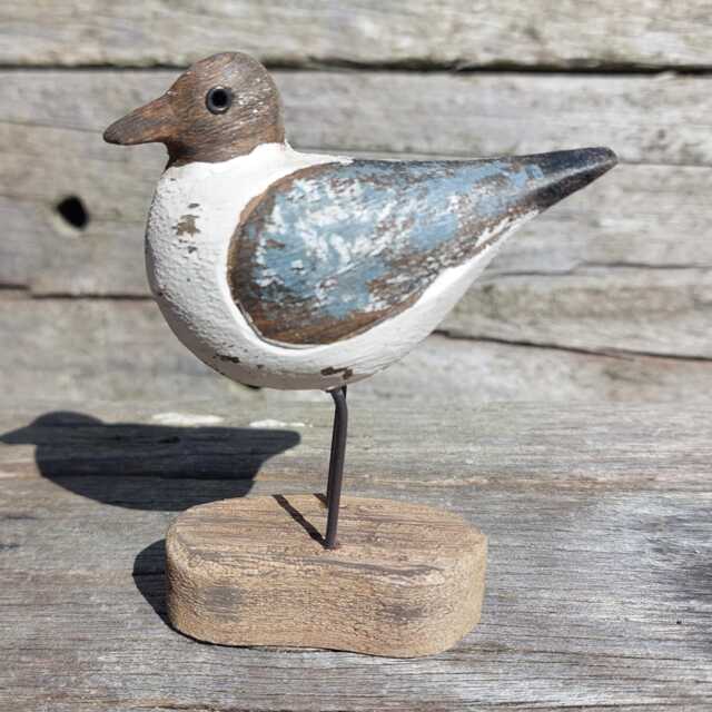 Sanderling On Wooden Plinth Ornament - image 1
