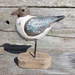 Sanderling On Wooden Plinth Ornament