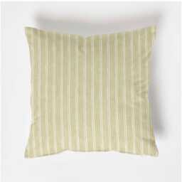 Handmade Green Striped Cotton Cushion Willow Rowing Stripe