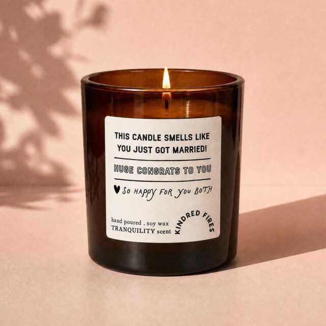 Wedding Gift For Couple Amber Glass Scented Soy Wax Candle Gifts - image 1