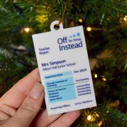 Personalised Christmas Tree Decoration For Teacher in The Style Of An Ofsted Report, Gift - thumbnail 3